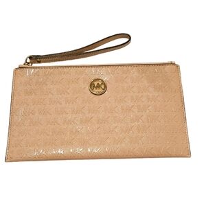 Michael Kors Beige Logo Wristlet
